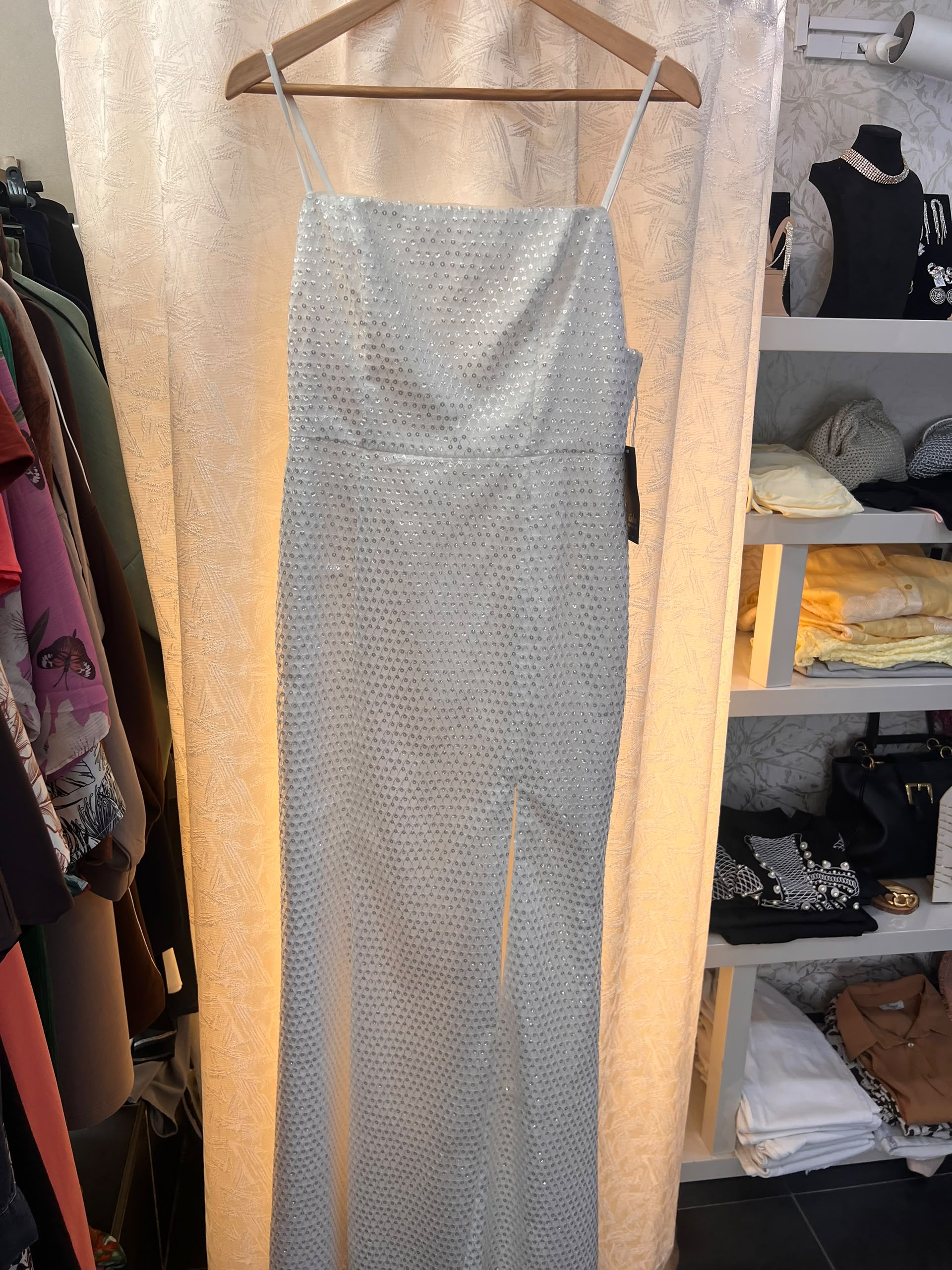 Robe longue Rengin - Grise métalisée