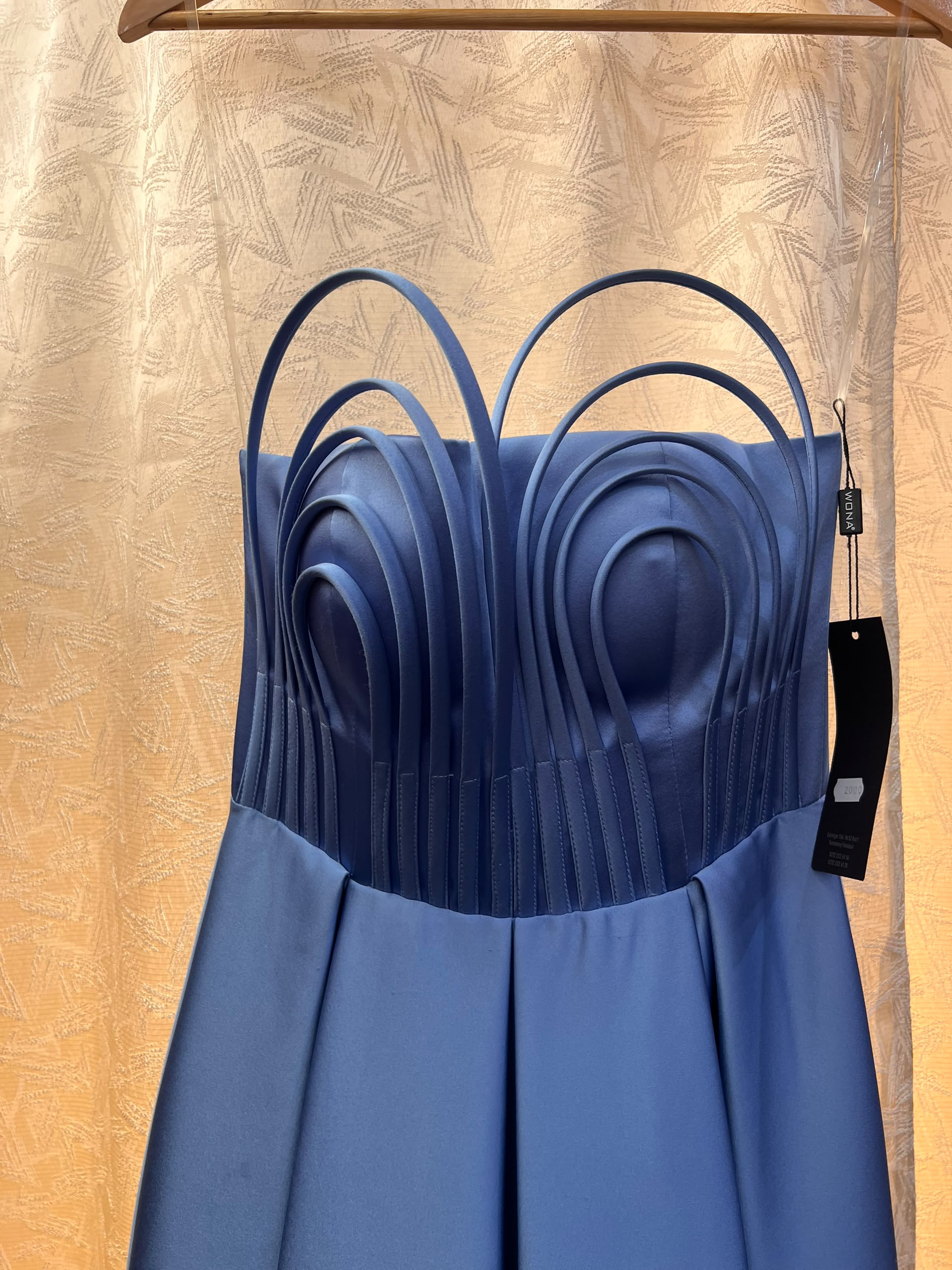Robe longue VISII - Bleu argent