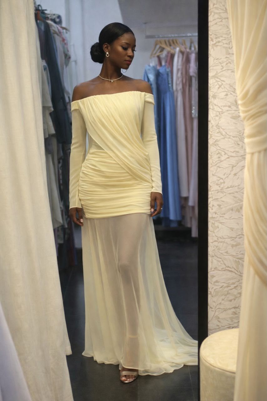 Robe longue Rengin - Jaune pastel
